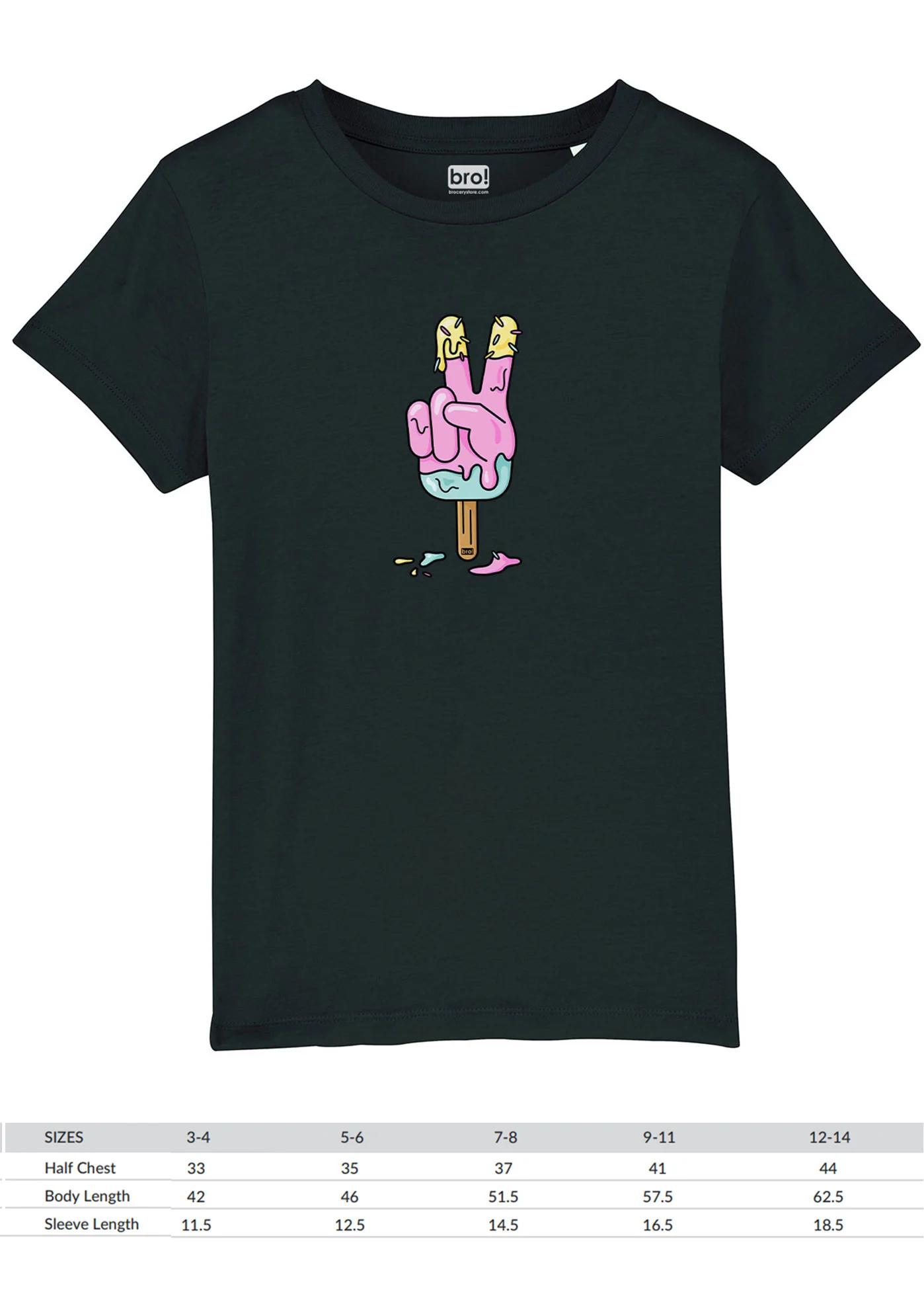 Kids Peace Lolly Tee (Black) - Image 3