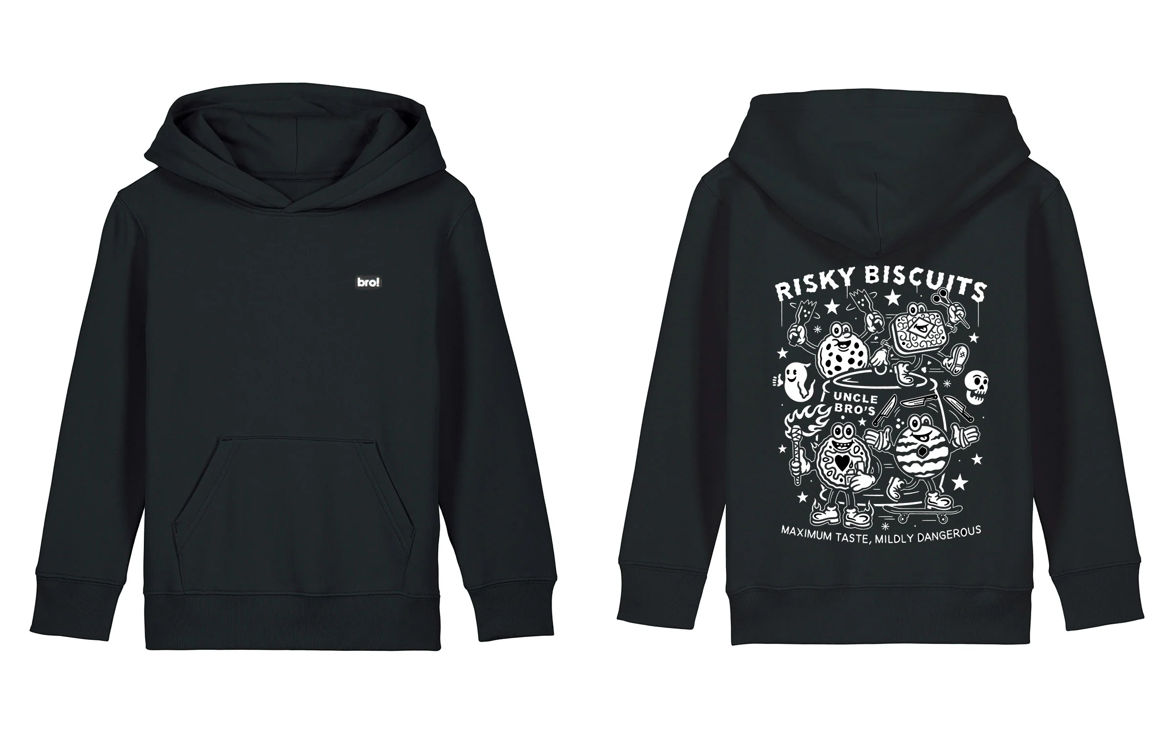 Kids Risky Biscuits Hoodie (Black) - Image 3