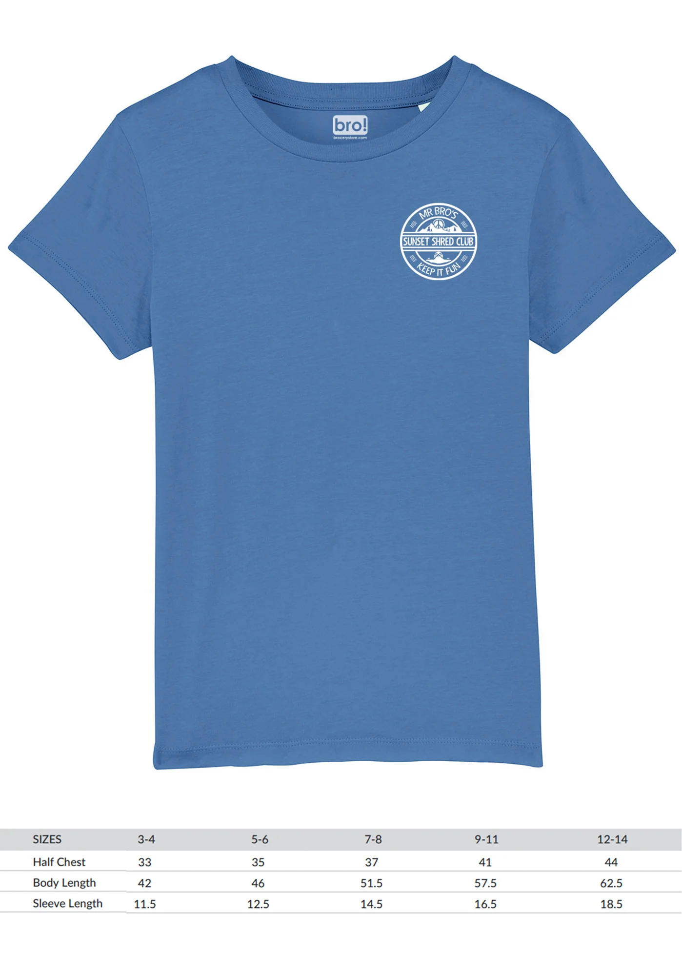 Kids Sunset Shred Club Tee (Bright Blue) - Image 3