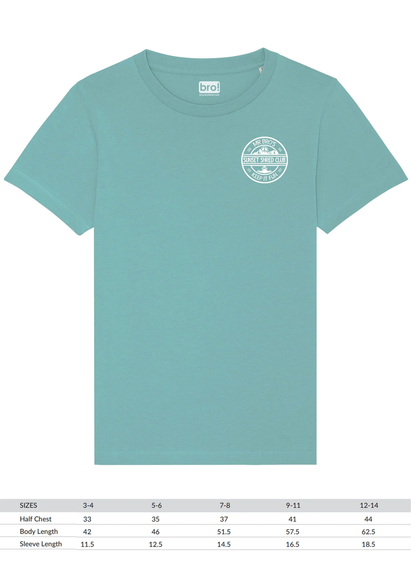 Kids Sunset Shred Club Tee (Seafoam) - Image 3